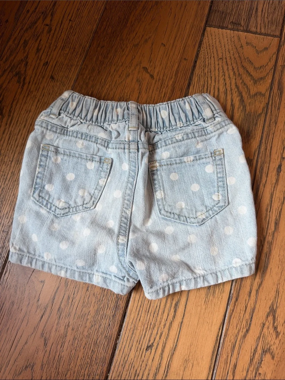 OshKosh B'gosh Light Blue Polka Dot Toddler Denim Shorts